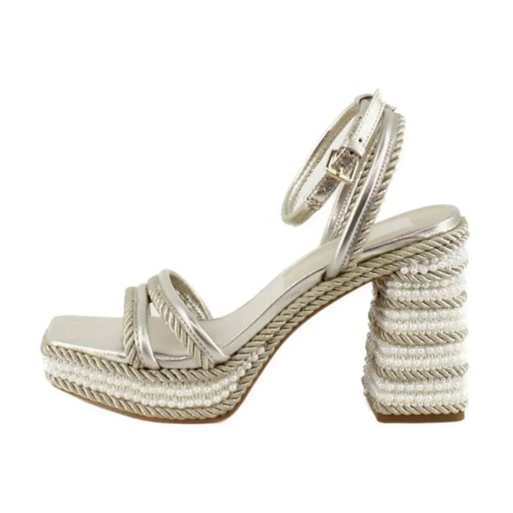 Dolce Vita Women's Agnes Pearl Beaded Platform Dress Sandals NWT size 10 - Picture 9 of 10